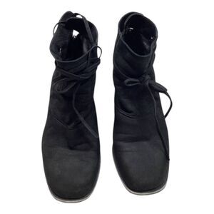 LD Tuttle suede black block heel ankle boots